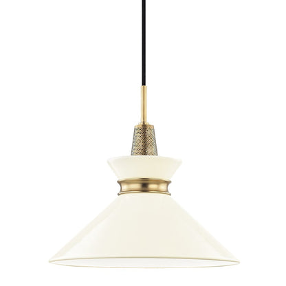 Kiki Pendant Light in Gold and White.