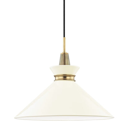 Kiki Pendant Light in Aged Brass / Cream (Large).