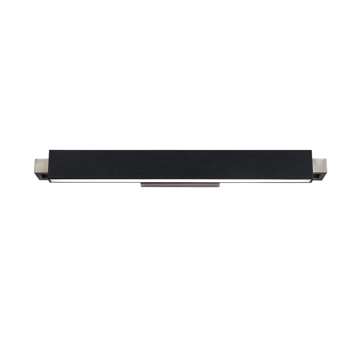 Kinsman LED Bath Vanity Light in Large/Pebbled Black/Brushed Nickel.