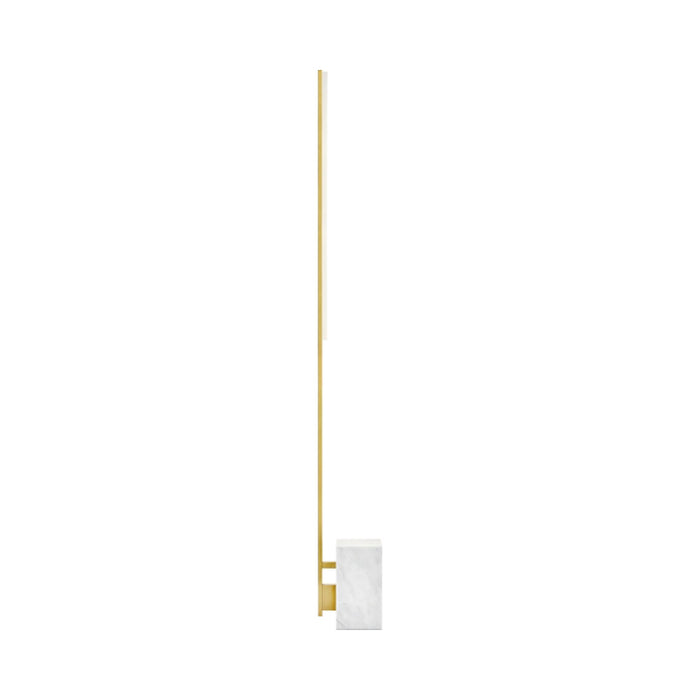 Klee LED Floor Lamp in Natural Brass/White Marble (Large).