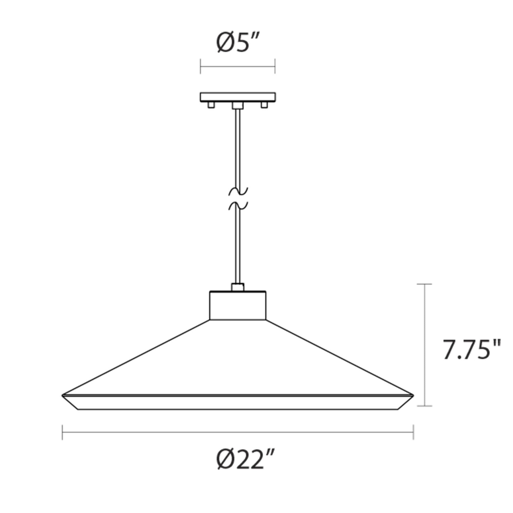 Koma Edo Pendant Light - line drawing.