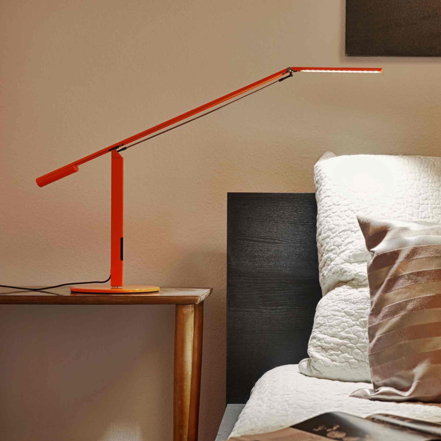 Equo LED Desk Lamp in bedroom.