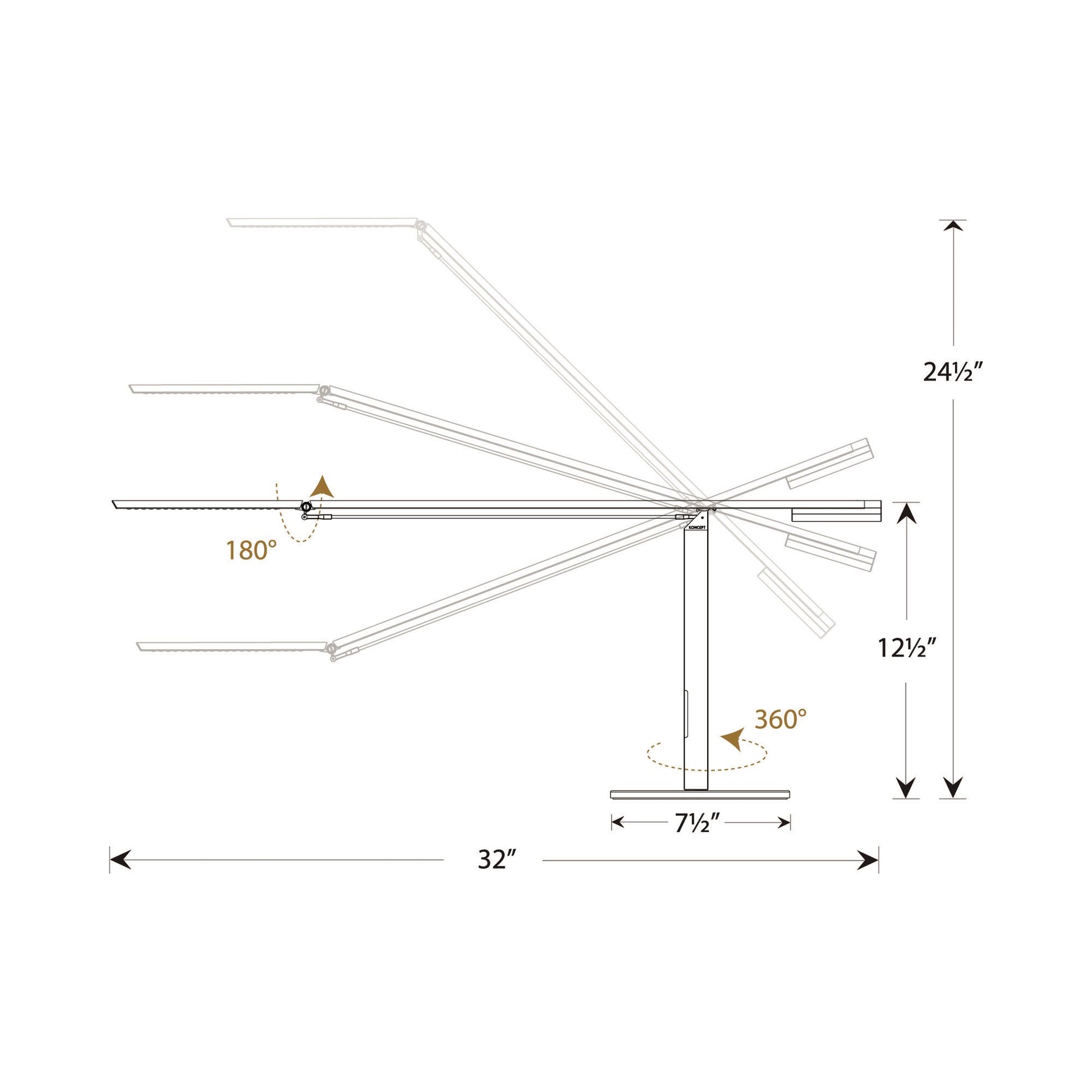 Equo LED Desk Lamp - line drawing.