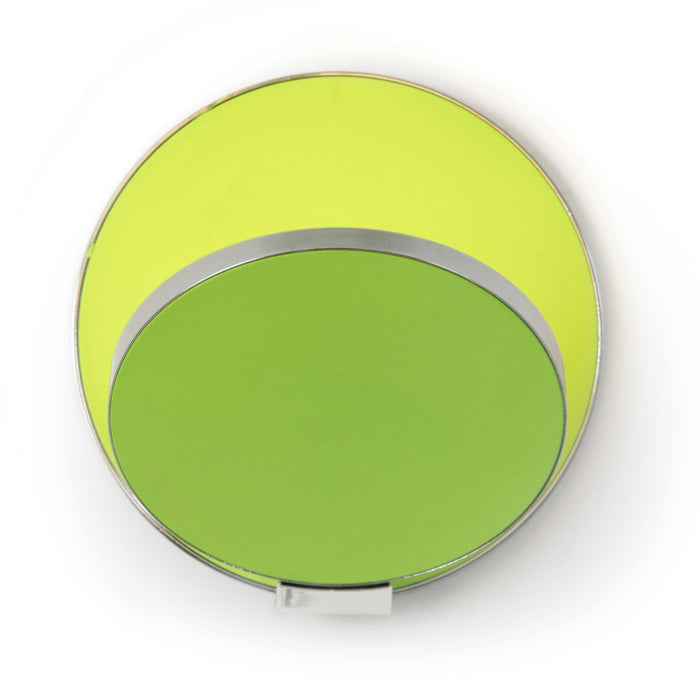 Gravy Hardwire LED Wall Light in Chrome and Matte Green.
