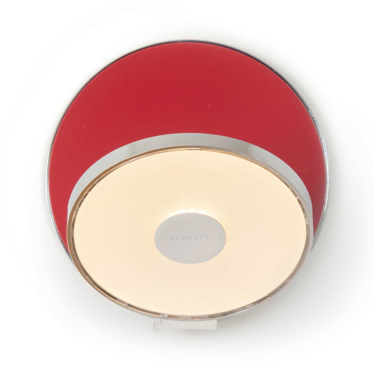 Gravy Hardwire LED Wall Light in Chrome and Matte Red.