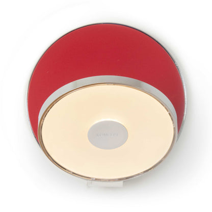 Gravy Hardwire LED Wall Light in Chrome and Matte Red.