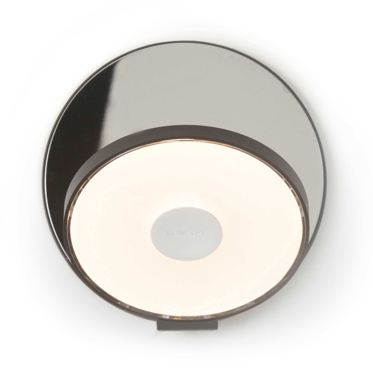 Gravy Hardwire LED Wall Light in Metallic Black and Chrome.