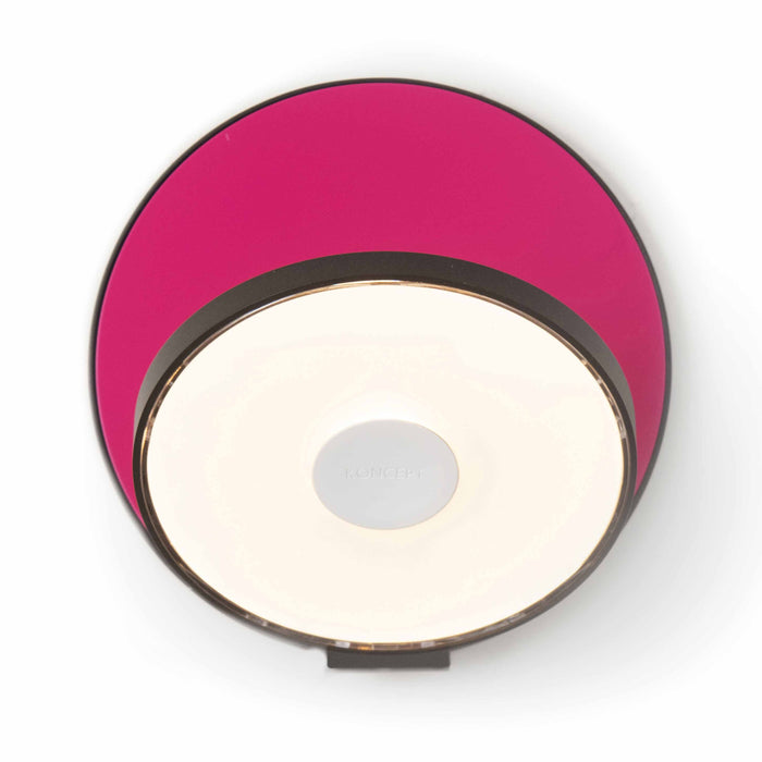 Gravy Hardwire LED Wall Light in Metallic Black and Matte Hot Pink.