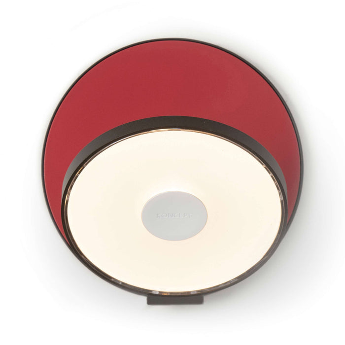 Gravy Hardwire LED Wall Light in Metallic Black and Matte Red.