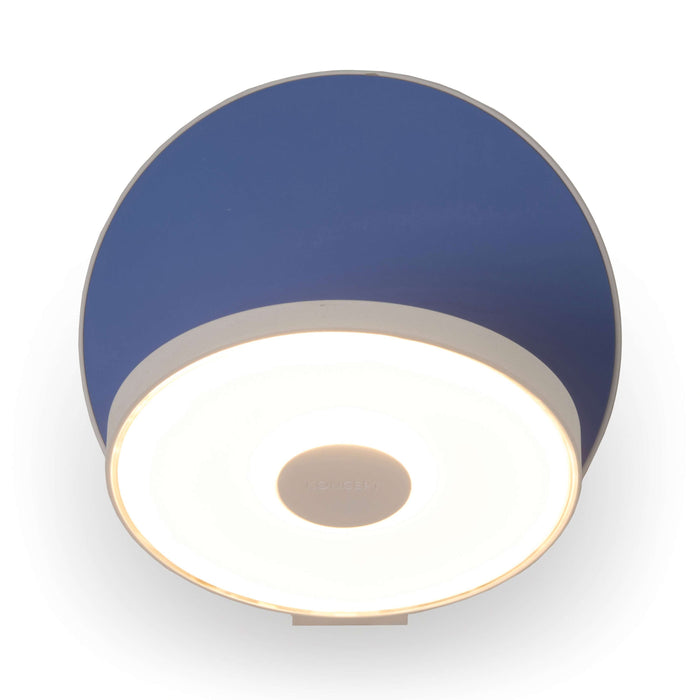 Gravy Hardwire LED Wall Light in Matte White and Matte Blue.