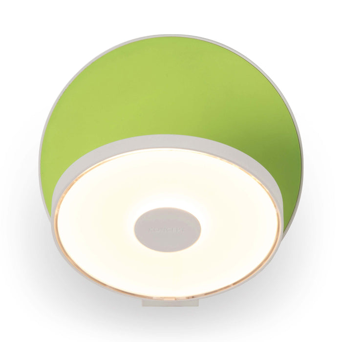 Gravy Hardwire LED Wall Light in Matte White and Matte Green.