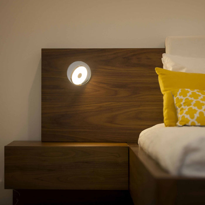 Gravy Hardwire LED Wall Light in bedroom.
