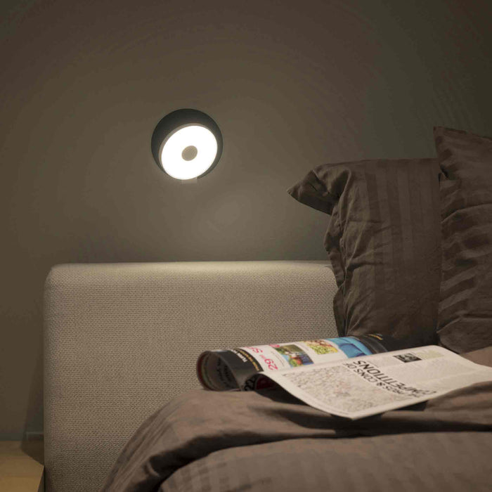 Gravy Hardwire LED Wall Light in bedroom.
