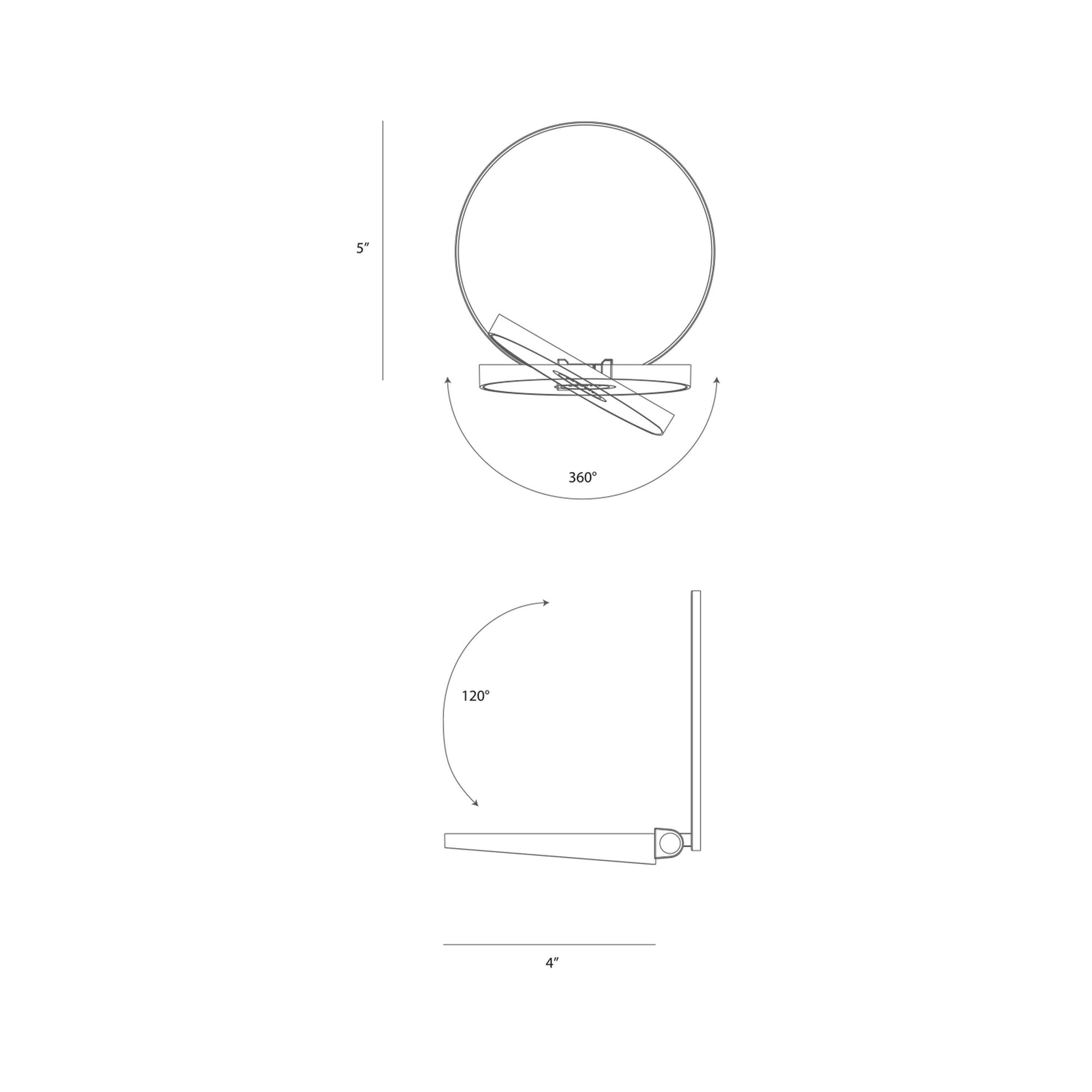 Gravy Hardwire LED Wall Light - line drawing.