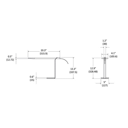 Gravy LED Desk Lamp - line drawing.