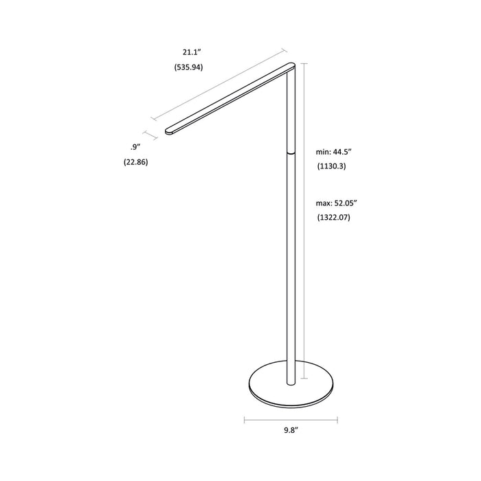 Lady7 LED Floor Lamp - line drawing.