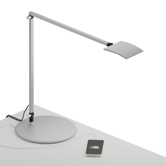 Mosso Pro LED Desk Lamp in Silver/USB Base.