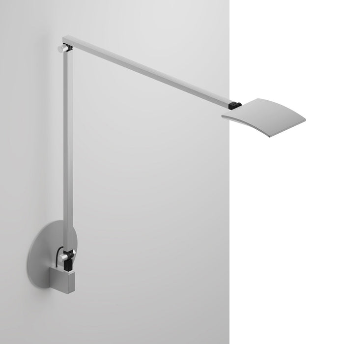 Mosso Pro LED Desk Lamp in Silver/Hardwired Wall Mount.