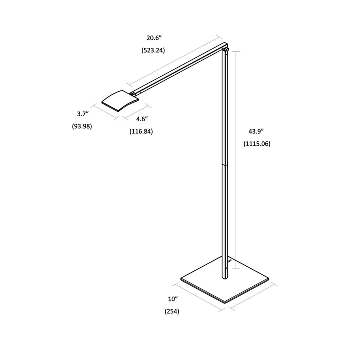 Mosso Pro LED Floor Lamp - line drawing.