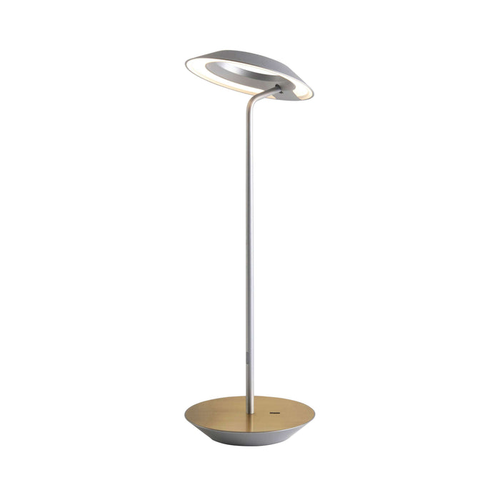 Royyo LED Desk Lamp in Silver and Brushed Brass .