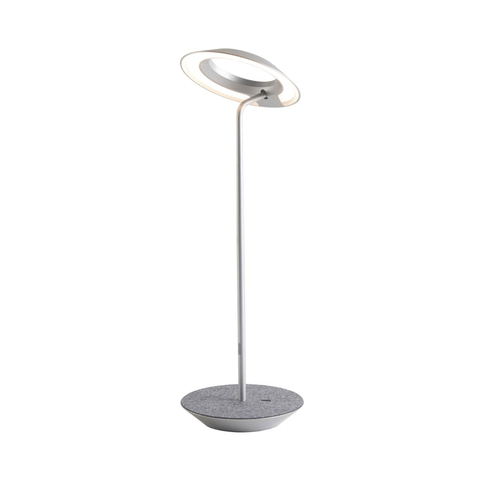 Royyo LED Desk Lamp in Silver and Oxford Felt.