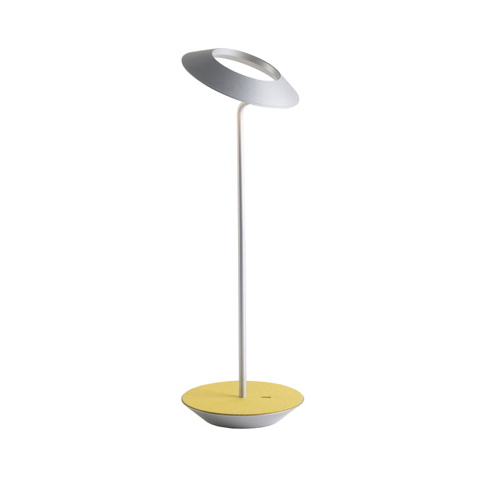Royyo LED Desk Lamp in Silver and Honeydew Felt.