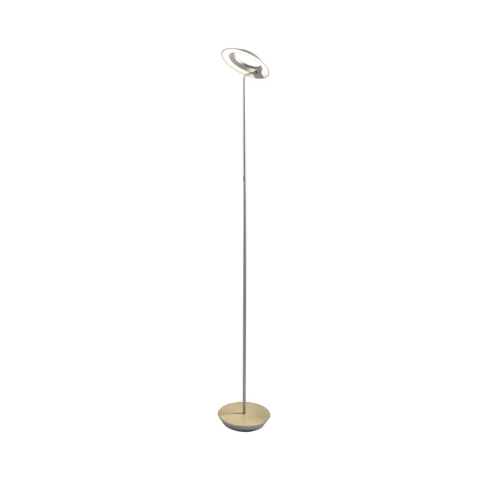 Royyo LED Floor Lamp in Silver and Brushed Brass.