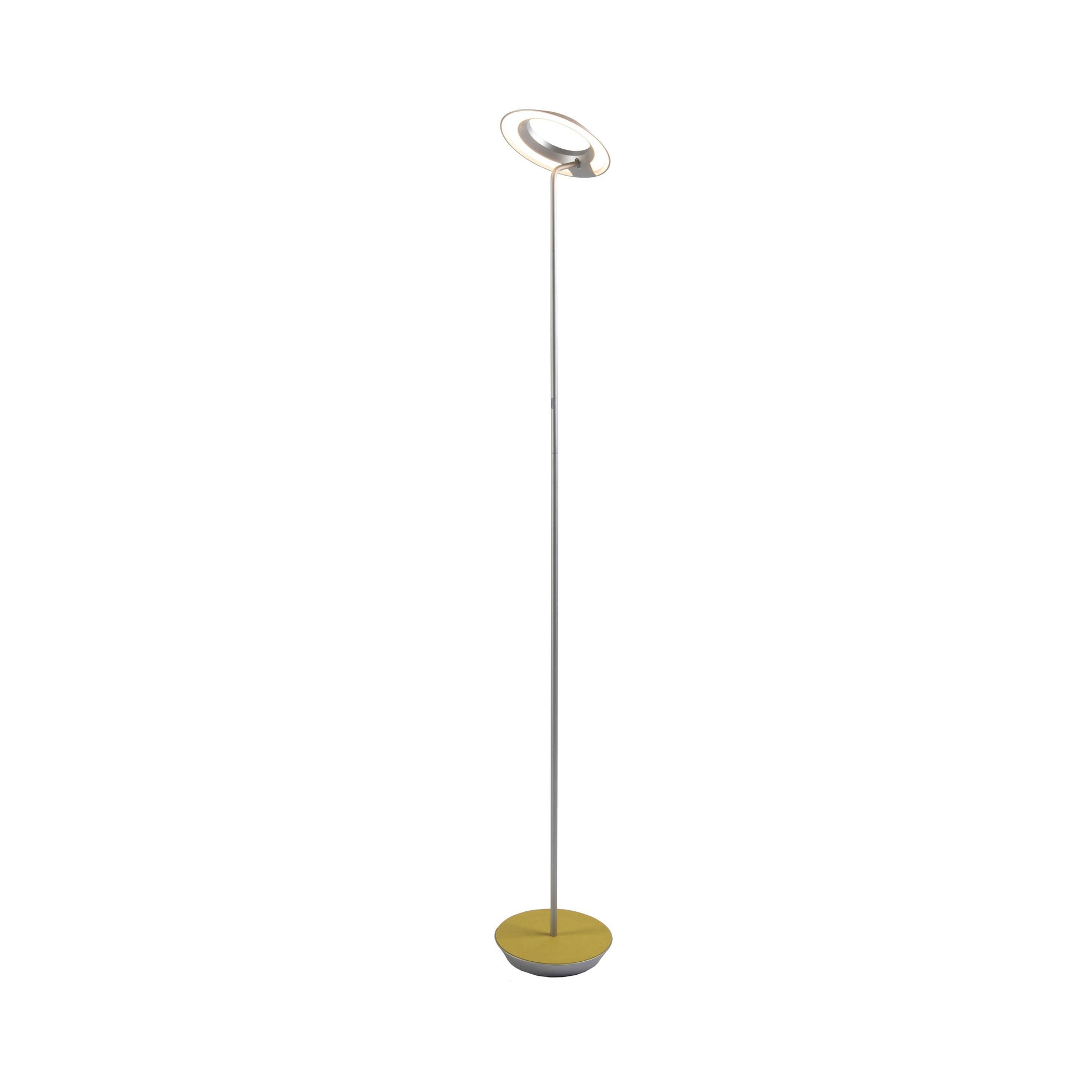 Royyo LED Floor Lamp in Silver and Honeydew Felt.