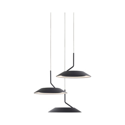 Royyo LED Multi Light Pendant Light in 3-Light/Matte Black.