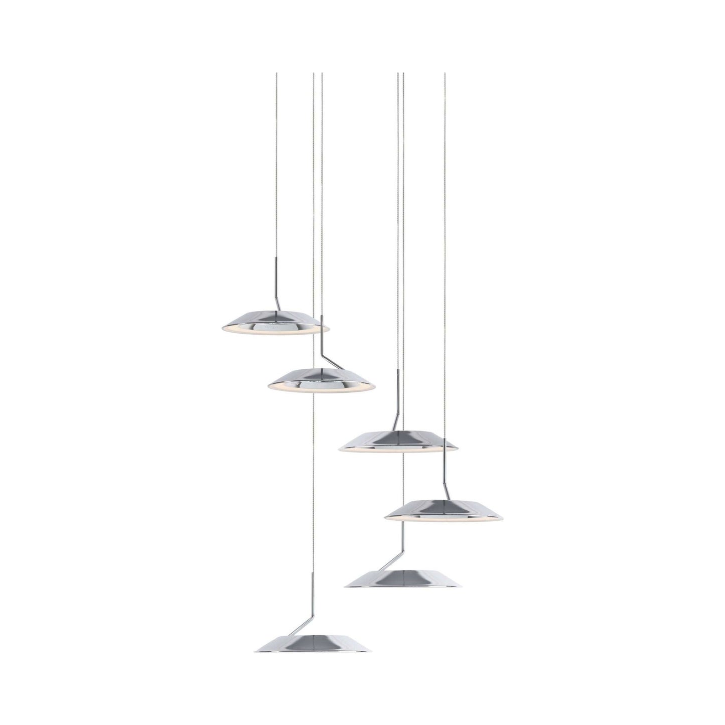 Royyo LED Multi Light Pendant Light in 6-Light/Chrome.