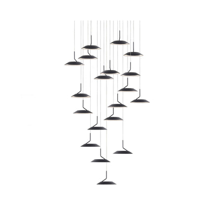 Royyo LED Multi Light Pendant Light in 19-Light/Matte Black.