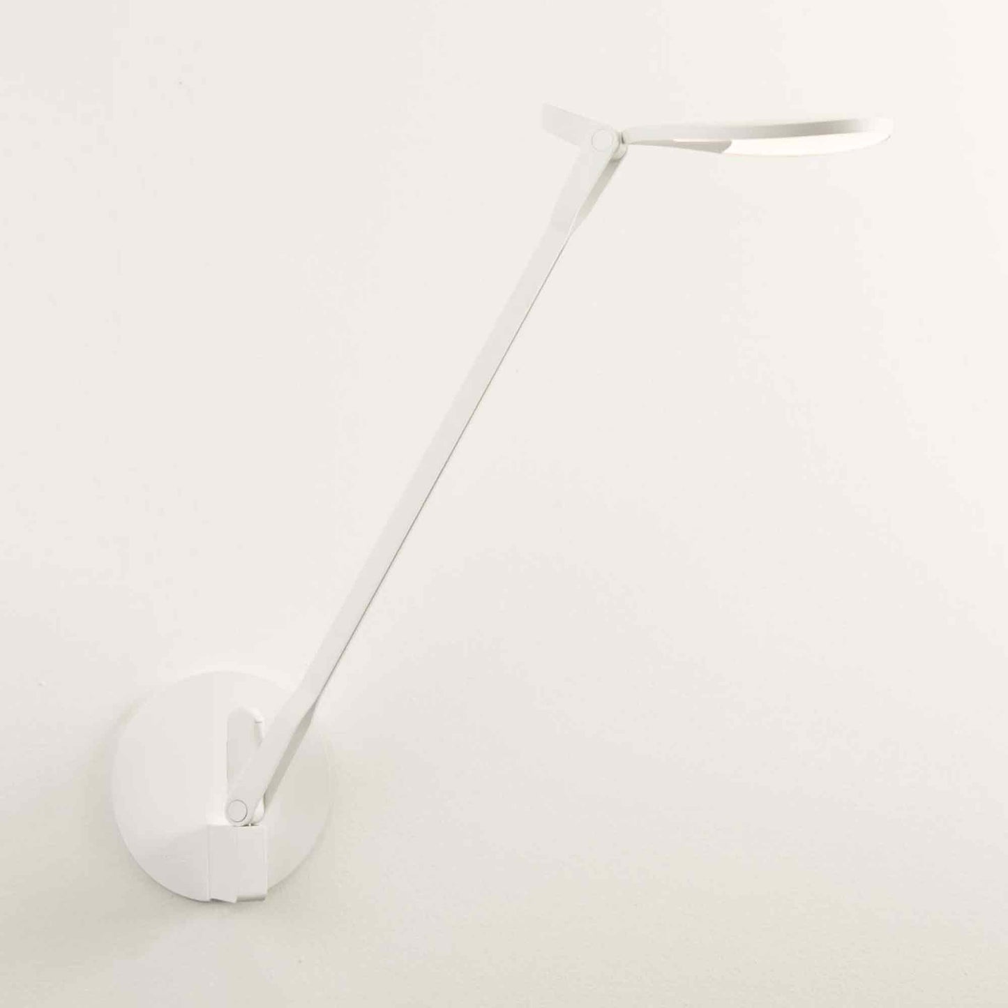 Splitty LED Desk Lamp in Matte White/Hardwire Wall Mount.