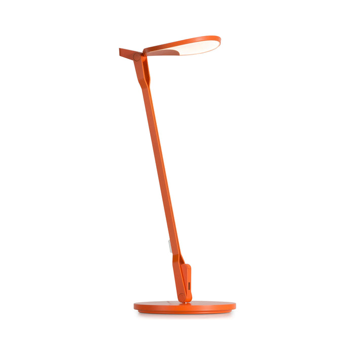 Splitty LED Desk Lamp in Matte Orange/Standard Desk Base.