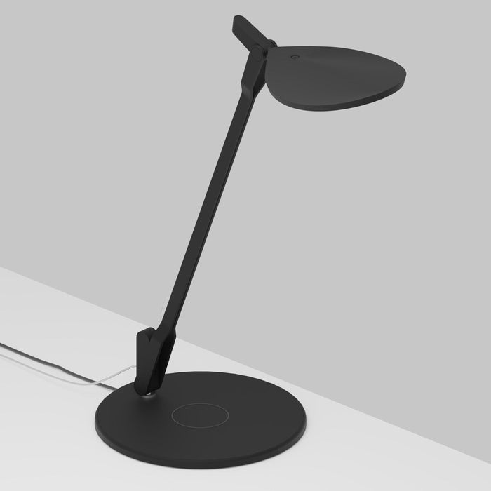 Splitty LED Desk Lamp in Matte Black/Wireless Charging Qi Base .
