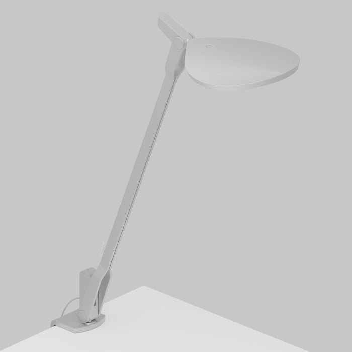 Splitty LED Desk Lamp in Silver/One-Piece Desk Clamp.
