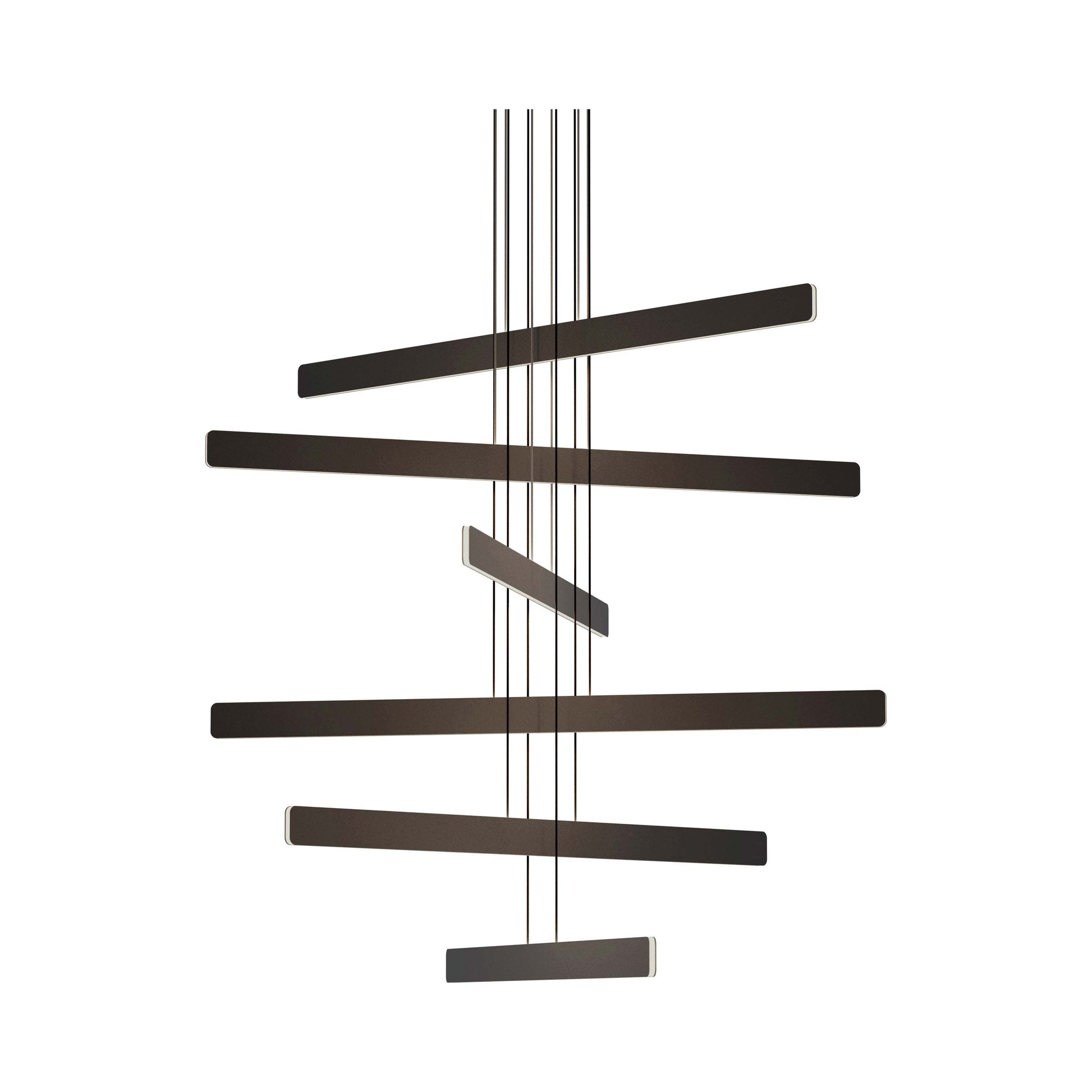 Sub LED Chandelier in Circular 6-Light/Matte Black.