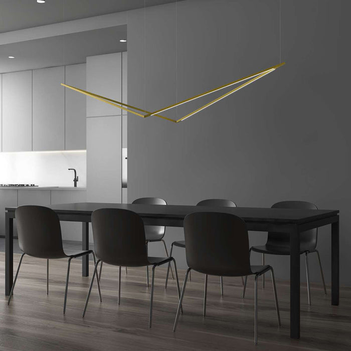 Z-Bar Bird LED Pendant Light in dining room.