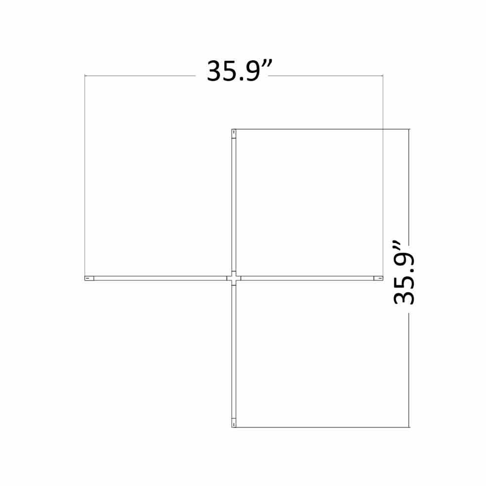 Z-Bar Cross LED Pendant Light - line drawing.