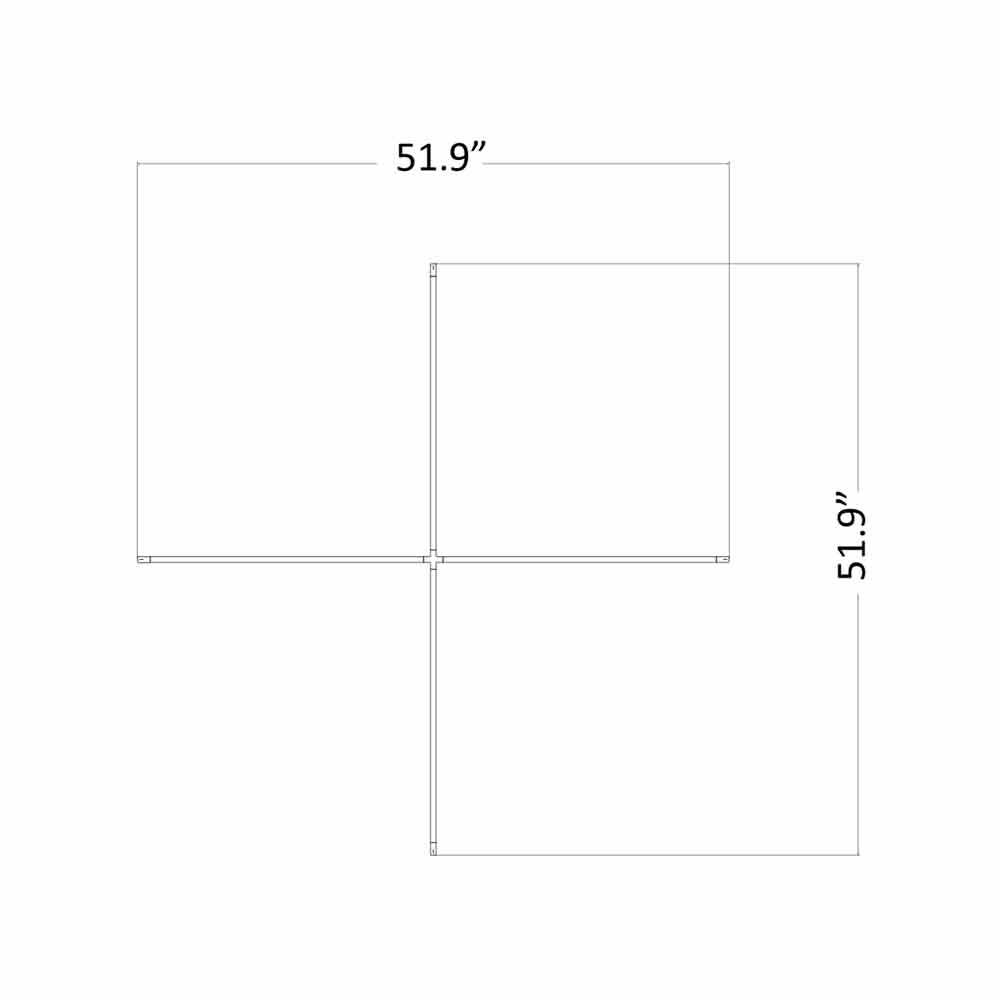 Z-Bar Cross LED Pendant Light - line drawing.