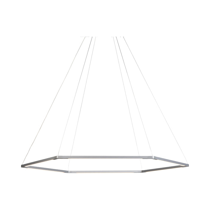 Z-Bar Honeycomb LED Pendant Light in 16-Inch/Silver.