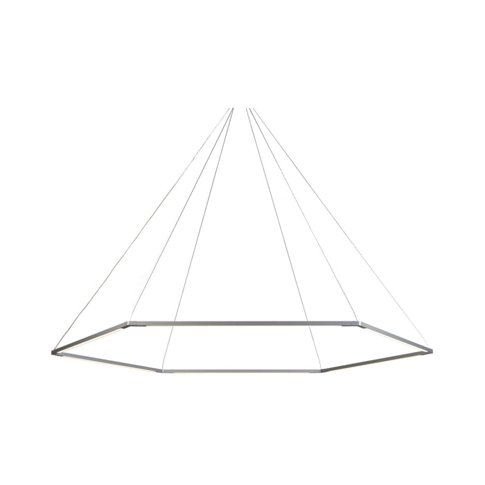 Z-Bar Honeycomb LED Pendant Light in 24-Inch/Silver.