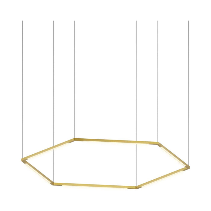 Z-Bar Honeycomb LED Pendant Light in 16-Inch/Gold.