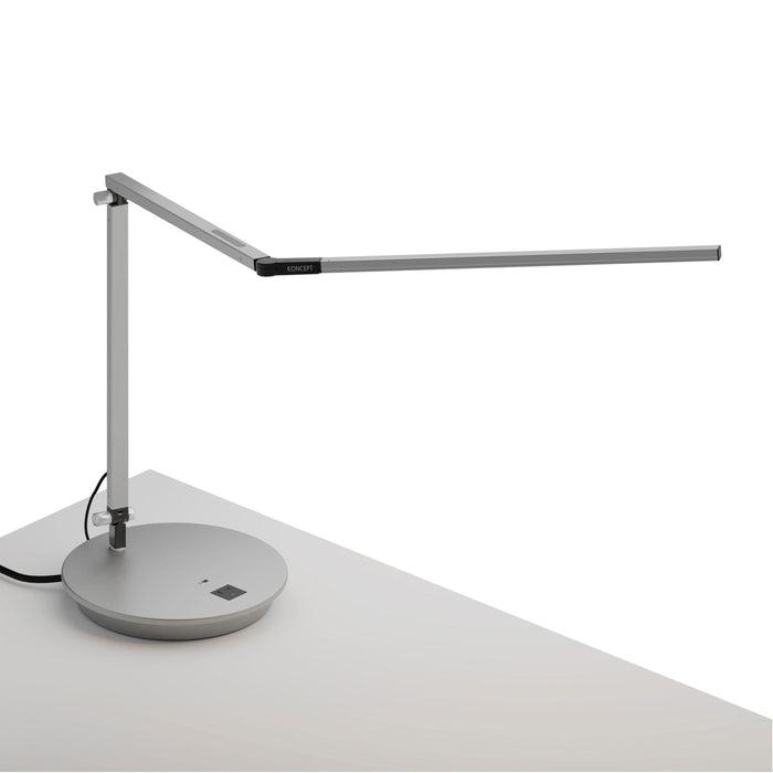 Z-Bar LED Desk Lamp in Metallic Black/Hardwire Wall Mount.