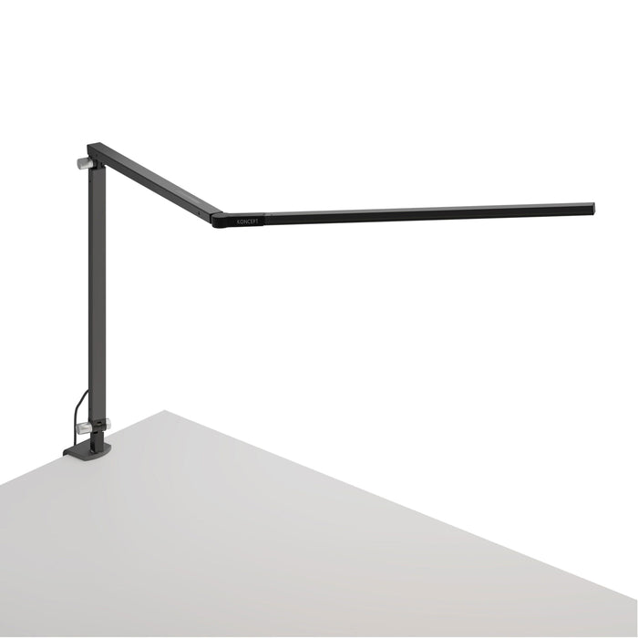 Z-Bar LED Desk Lamp in Silver/One-Piece Table Clamp.