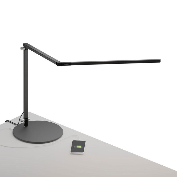 Z-Bar LED Desk Lamp in Silver/One-Piece Table Clamp.