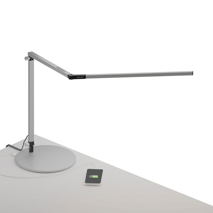 Z-Bar LED Desk Lamp in Metallic Black/Power Base.