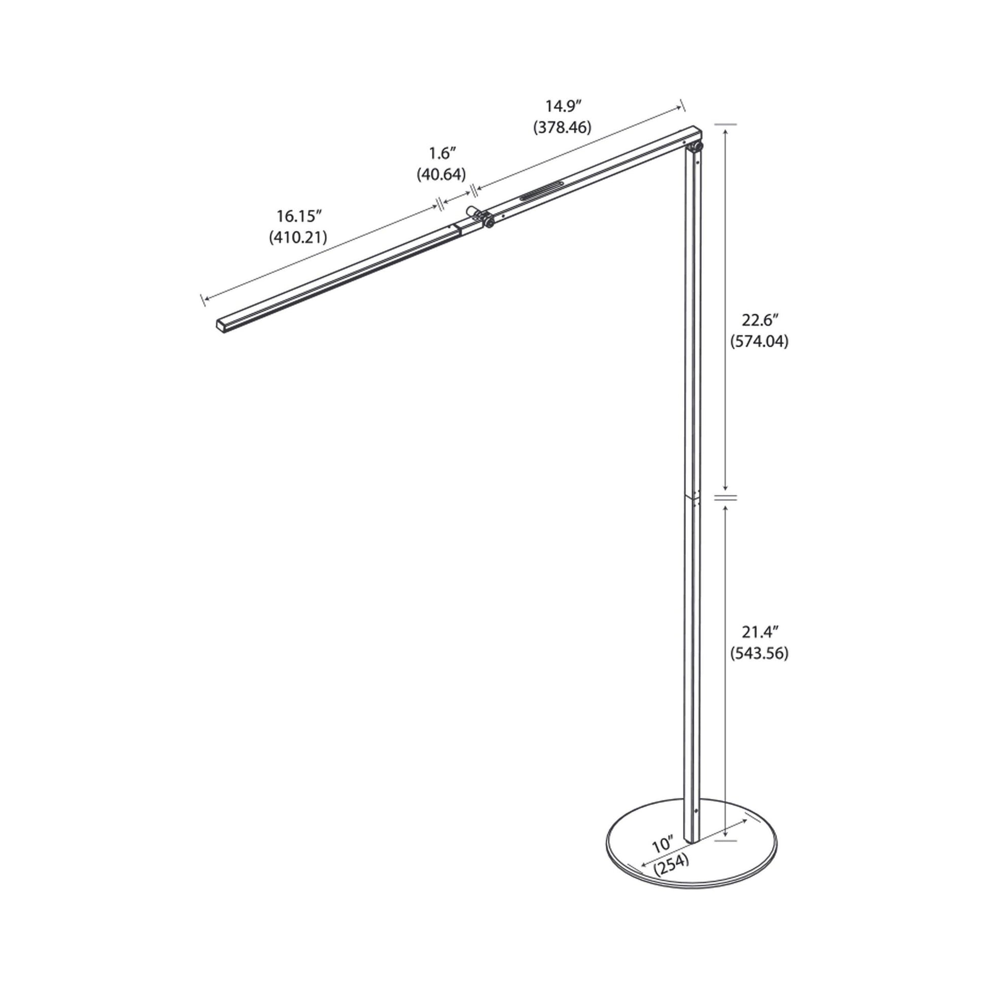 Z-Bar LED Floor Lamp - line drawing.