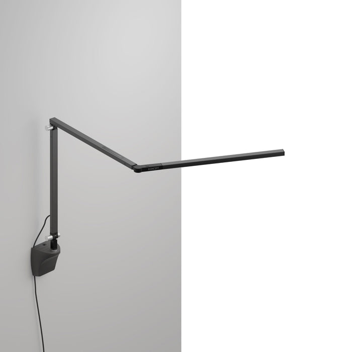 Z-Bar Mini LED Desk Lamp in Metallic Black/Wall Mount.
