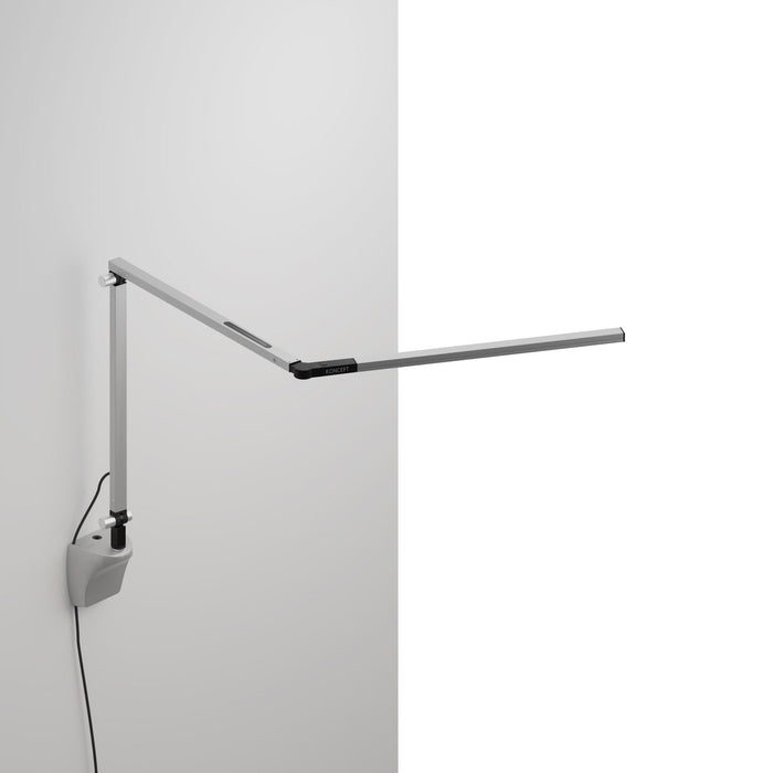 Z-Bar Mini LED Desk Lamp in Silver/Wall Mount.