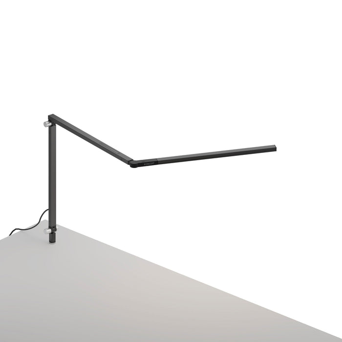 Z-Bar Mini LED Desk Lamp in Metallic Black/Through-Table Mount.
